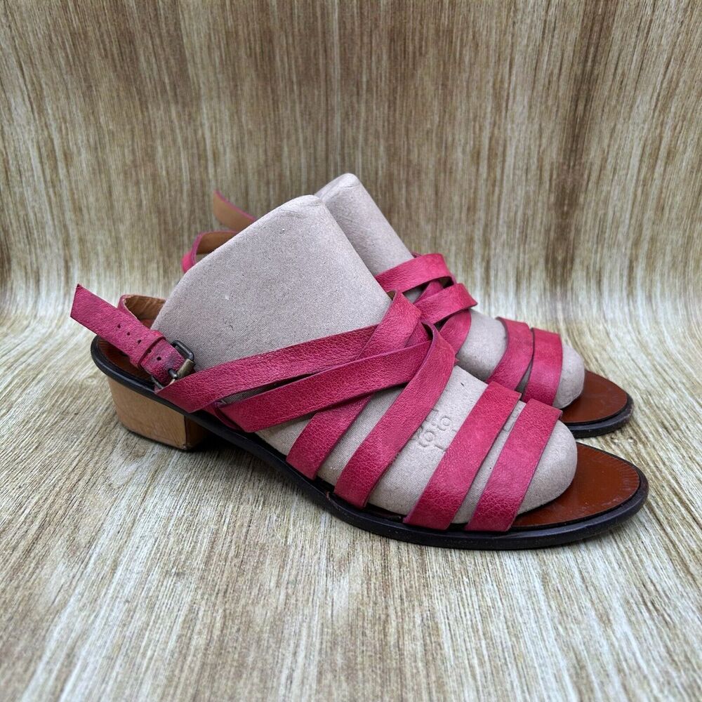 Women's‎ Size 8.5 - Lanvin Ete 2011 Pink Strappy Wood Heel Slingbacks Sandals